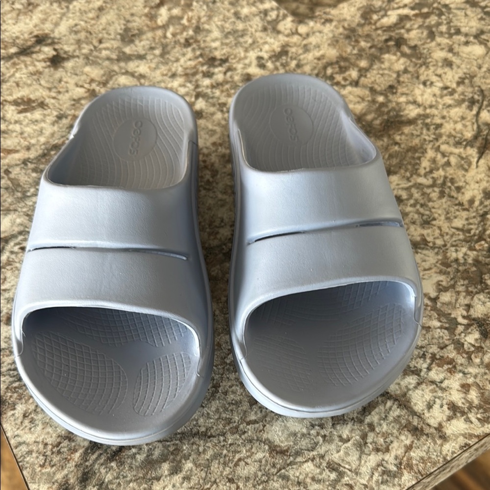 OOFOS Blue slides Comfortable Casual Wear
